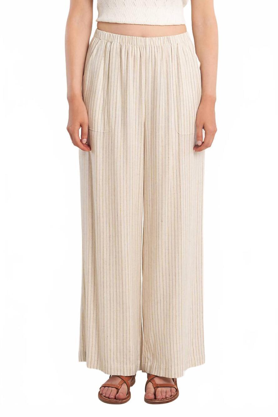 NEW MOLLY BRACKEN casual striped trousers in beige